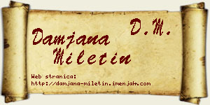 Damjana Miletin vizit kartica